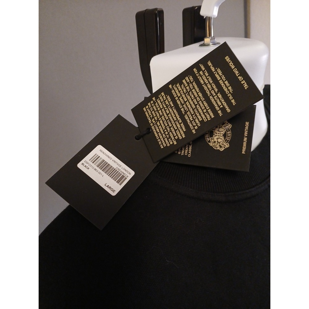 Darc Sport London Crewneck sweater large Mens Patches Black Pull Over Pump Cover - Picture 5 of 7